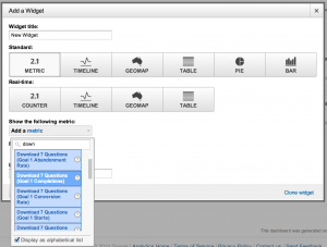 Choosing a metric for a dashboard widget