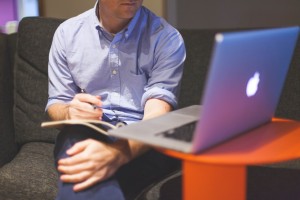 man at desk