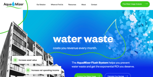 Aquamizer website design